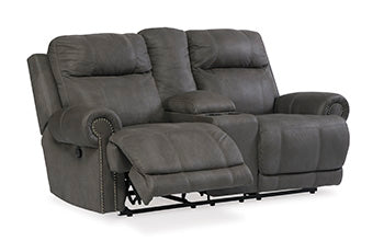 Austere Reclining Loveseat with Console