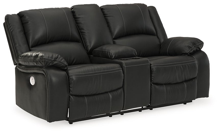 Calderwell Power Reclining Loveseat with Console