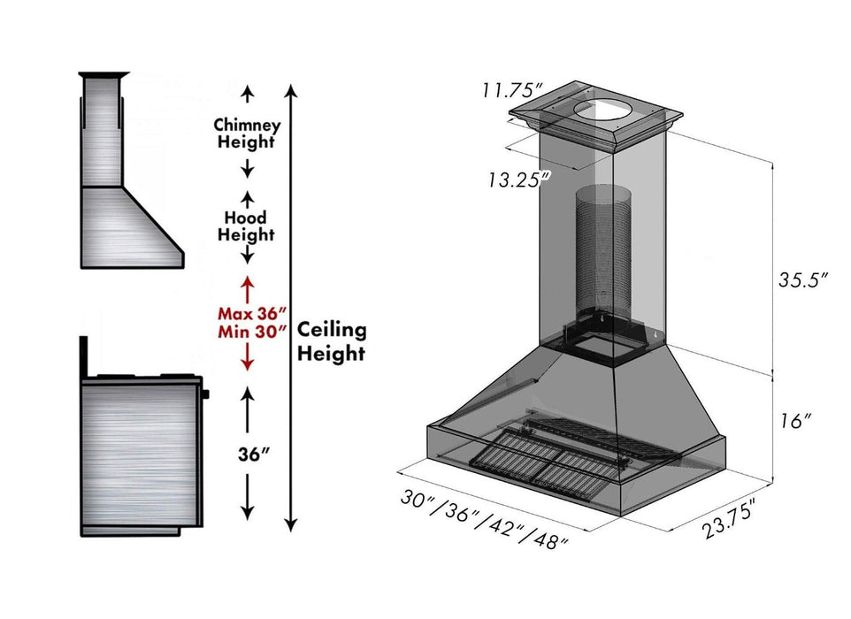 ZLINE Fingerprint Resistant Stainless Steel Range Hood (8654SN)