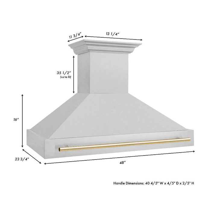 ZLINE Autograph Edition 48 in. Fingerprint Resistant Stainless Steel Range Hood with Handle (8654SNZ-48)