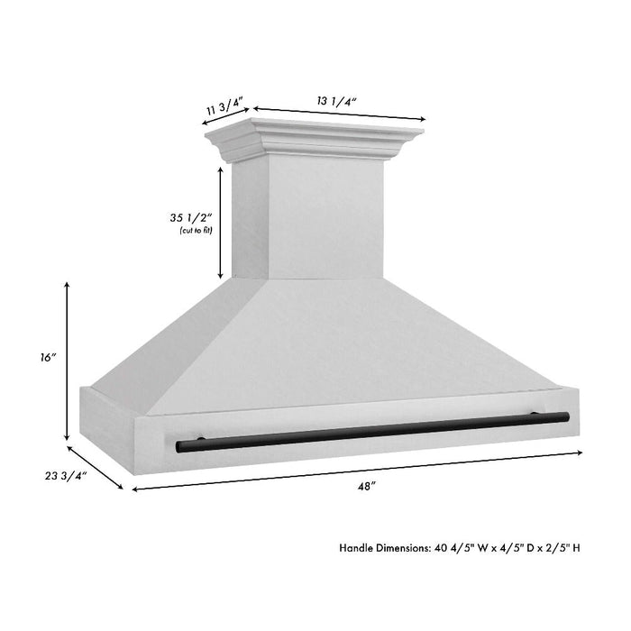 ZLINE Autograph Edition 48 in. Fingerprint Resistant Stainless Steel Range Hood with Handle (8654SNZ-48)