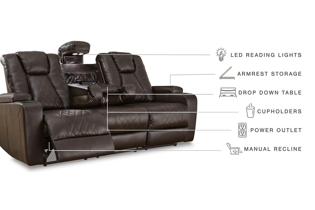 Mancin Reclining Sofa with Drop Down Table