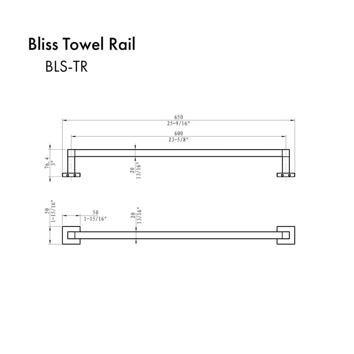 ZLINE Bliss Towel Rail in Chrome (BLS-TR-CH)