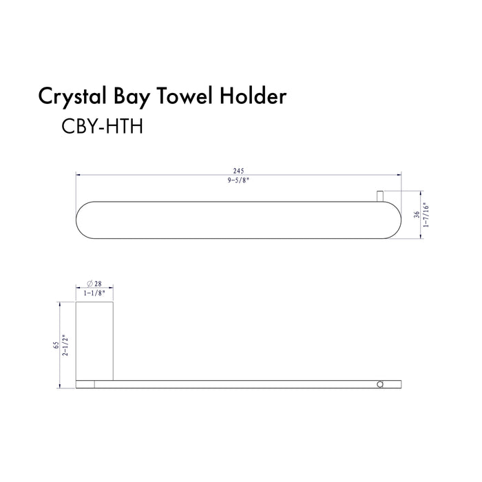 ZLINE Crystal Bay Towel Holder in Chrome (CBY-HTH-CH)