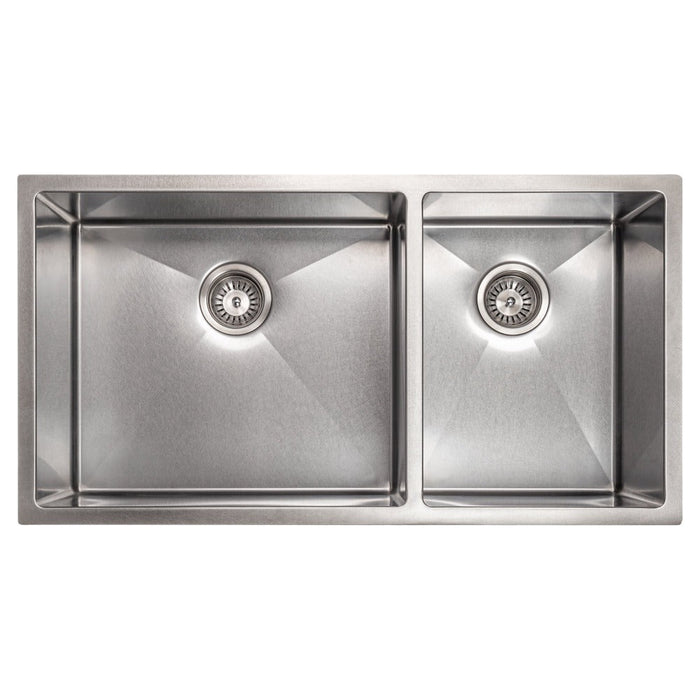 ZLINE Chamonix 36 in. Undermount Double Bowl Scratch Resistant Stainless Steel Kitchen Sink with Bottom Grid (SR60D-36S)