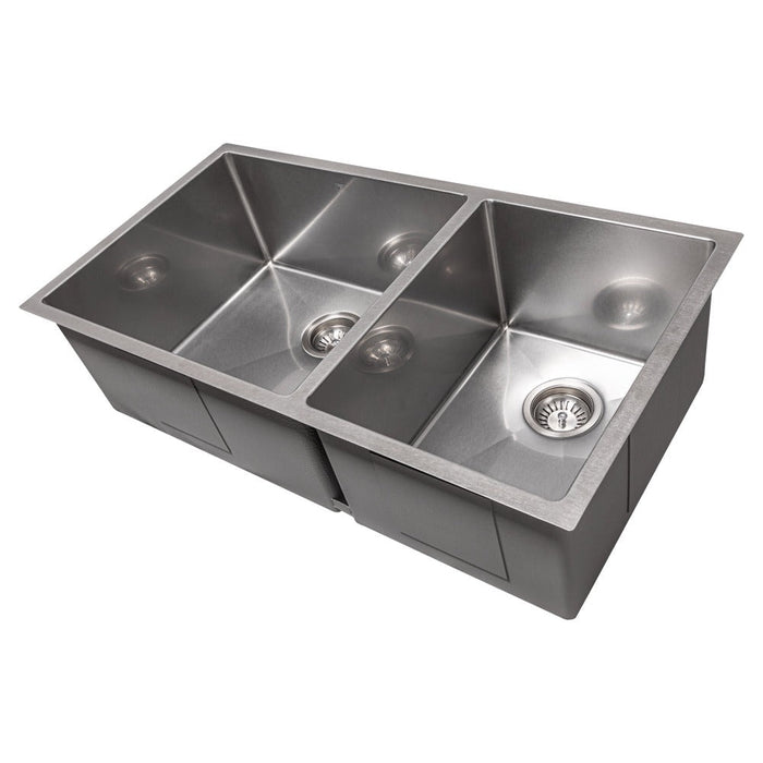 ZLINE Chamonix 36 in. Undermount Double Bowl Scratch Resistant Stainless Steel Kitchen Sink with Bottom Grid (SR60D-36S)