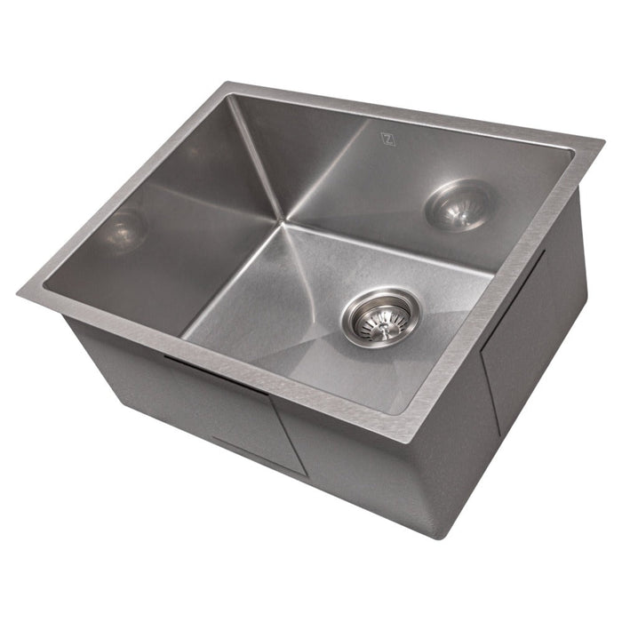 ZLINE Meribel 23 in. Undermount Single Bowl Scratch Resistant Stainless Steel Kitchen Sink with Bottom Grid (SRS-23S)