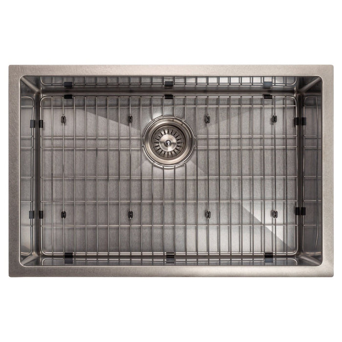 ZLINE Meribel 27 in. Undermount Single Bowl Stainless Steel Kitchen Sink with Bottom Grid (SRS-27)