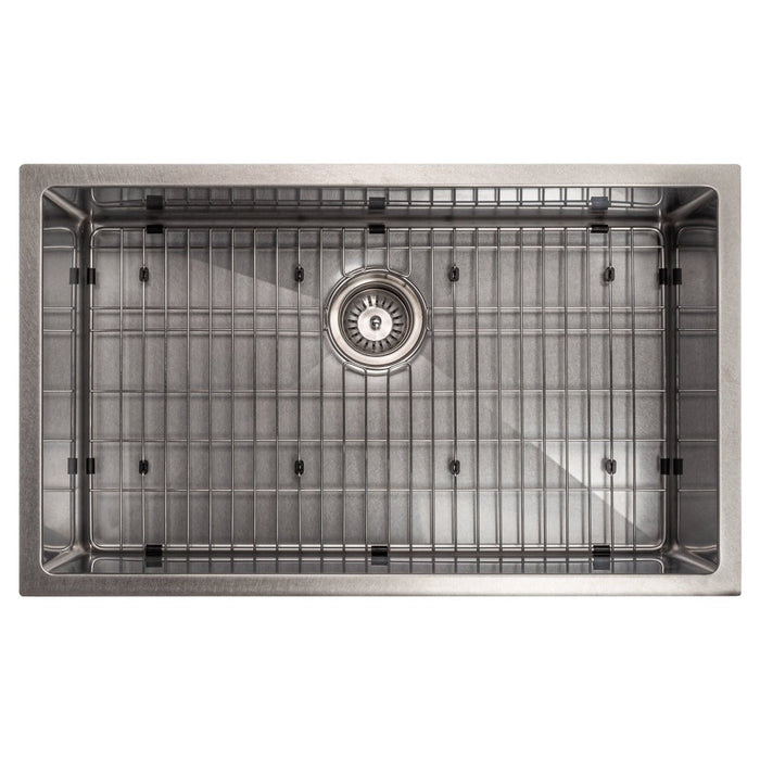 ZLINE Meribel 30 in. Undermount Single Bowl Scratch Resistant Stainless Steel Kitchen Sink with Bottom Grid (SRS-30S)