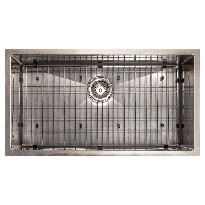 ZLINE Meribel 33 in. Undermount Single Bowl Scratch Resistant Stainless Steel Kitchen Sink with Bottom Grid (SRS-33S)