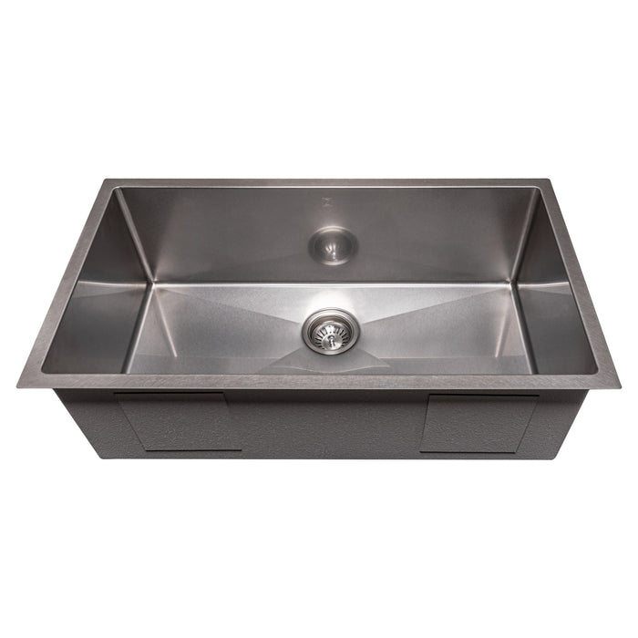 ZLINE Meribel 33 in. Undermount Single Bowl Scratch Resistant Stainless Steel Kitchen Sink with Bottom Grid (SRS-33S)