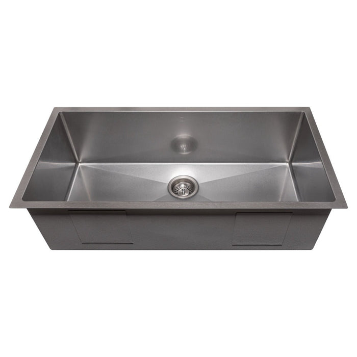 ZLINE Meribel 36 in. Undermount Single Bowl Scratch Resistant Stainless Steel Kitchen Sink with Bottom Grid (SRS-36S)