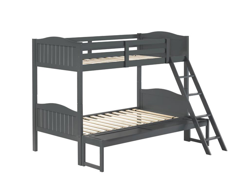 405054GRY TWIN/FULL BUNK BED