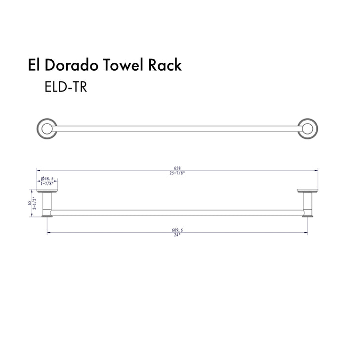 ZLINE El Dorado Towel Rail in Gun Metal (ELD-TR-GM)