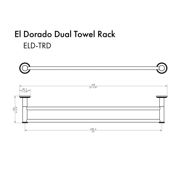 ZLINE El Dorado Double Towel Rail in Matte Black (ELD-TRD-MB)