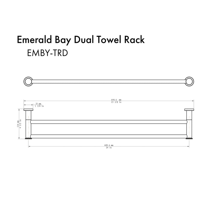 ZLINE Emerald Bay Double Towel Rail in Matte Black (EMBY-TRD-MB)