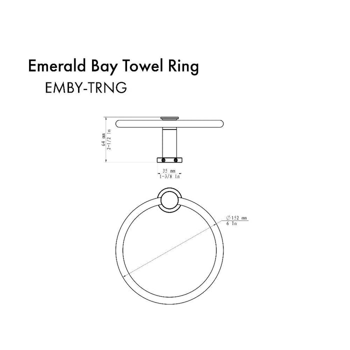 ZLINE Emerald Bay Towel Ring in Matte Black (EMBY-TRNG-MB)