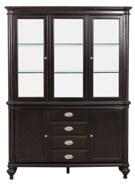 Homelegance Marston Buffet with Hutch in Dark Cherry 2615DC-50-55