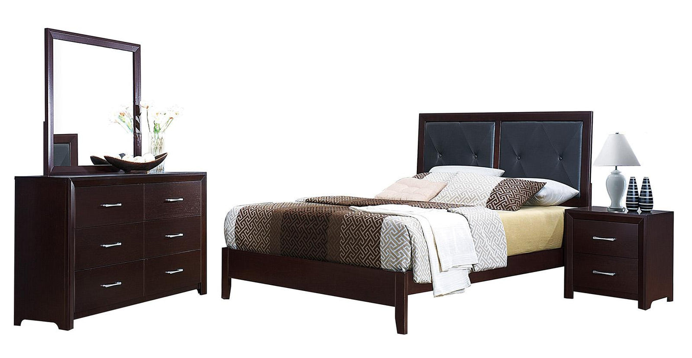 Homelegance Edina Queen Panel Bed in Espresso-Hinted Cherry 2145-1