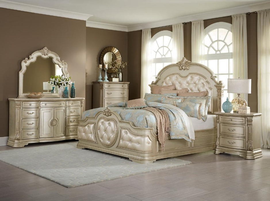 Homelegance Antoinetta Queen Panel Bed in Champagne Wood 1919NC-1*