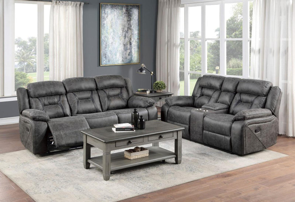 Homelegance Furniture Madrona Hill Double Reclining Sofa in Gray 9989GY-3