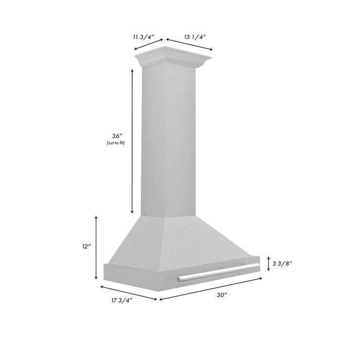 ZLINE Convertible Fingerprint Resistant DuraSnow® Stainless Steel Range Hood with Stainless Steel Handle (KB4SNX)