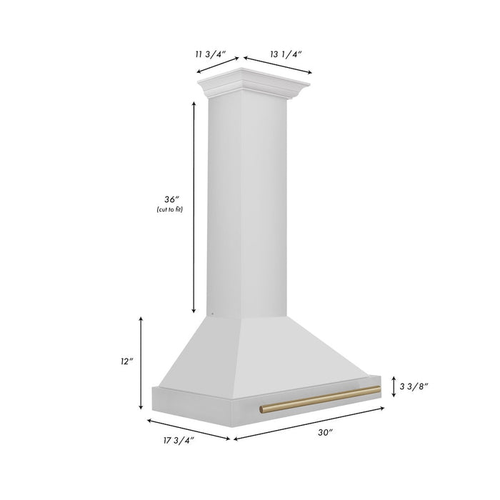 ZLINE Autograph Edition Convertible Stainless Steel Range Hood with Stainless Steel Shell and Champagne Bronze Accents (KB4STZ-CB)