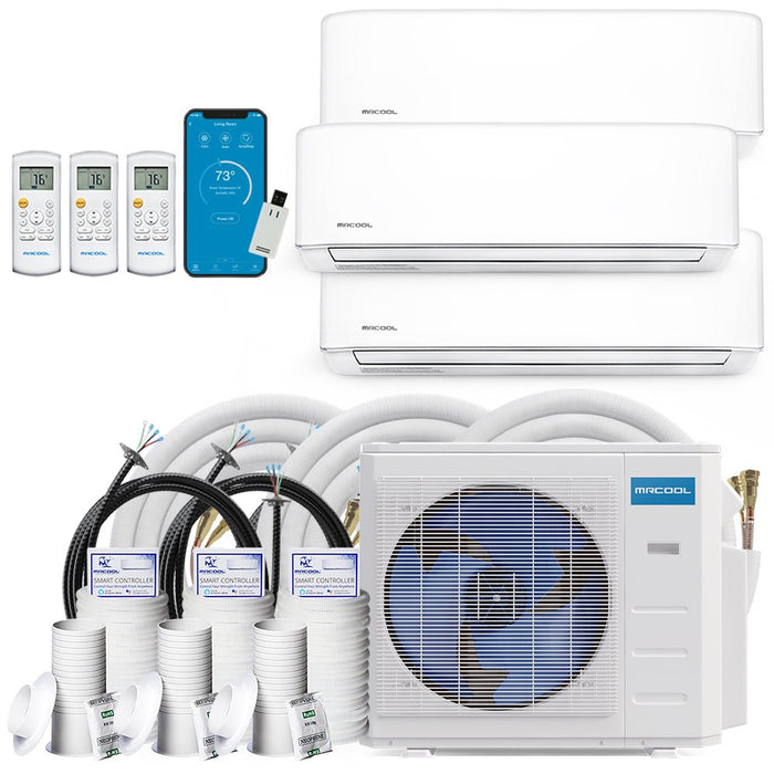 MRCOOL DIY 4th Gen Multi-Zone 3-Zone 27,000 BTU 22 SEER (9K + 9K + 12K) Ductless Mini-Split Air Conditioner and Heat Pump