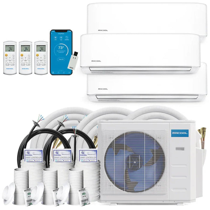 MRCOOL DIY 4th Gen Multi-Zone 3-Zone 36,000 BTU 22 SEER (9K + 12K + 18K) Ductless Mini-Split Air Conditioner and Heat Pump