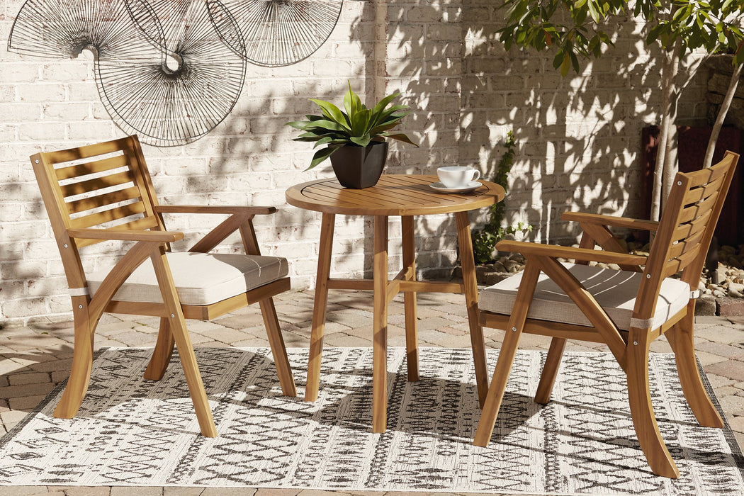 Vallerie Outdoor Chairs with Table Set (Set of 3)