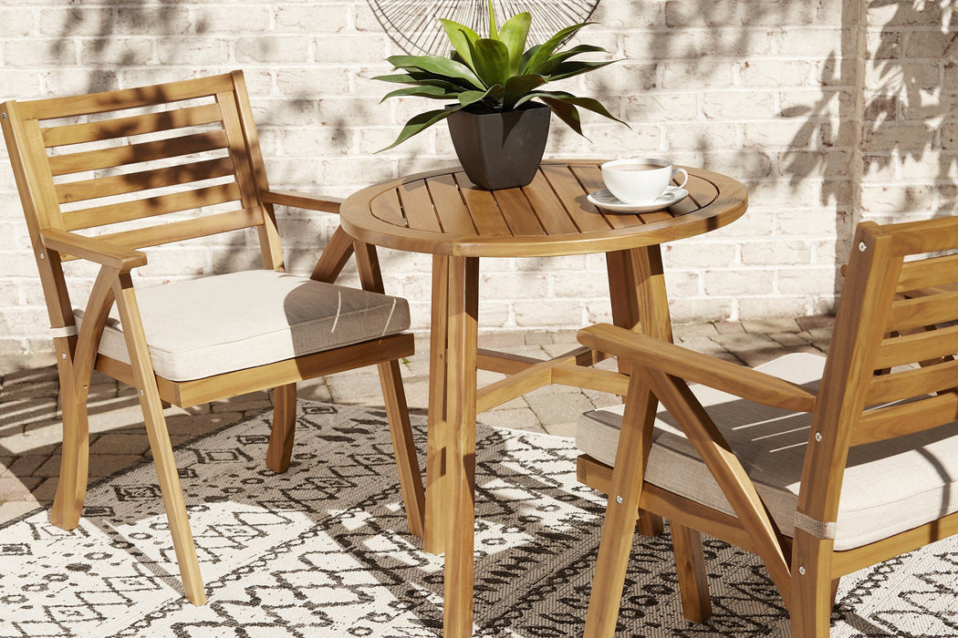 Vallerie Outdoor Chairs with Table Set (Set of 3)