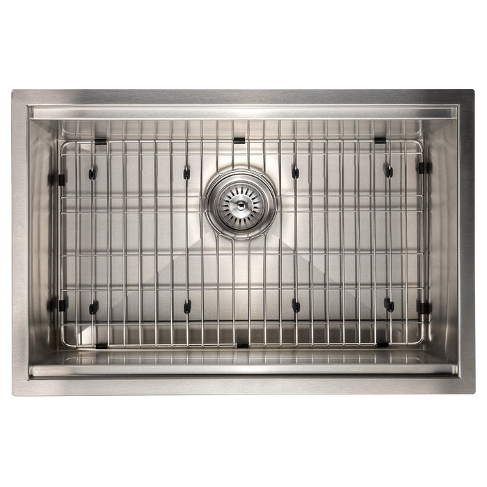 ZLINE Garmisch 27 in. Undermount Single Bowl Stainless Steel Kitchen Sink with Bottom Grid and Accessories (SLS-27)