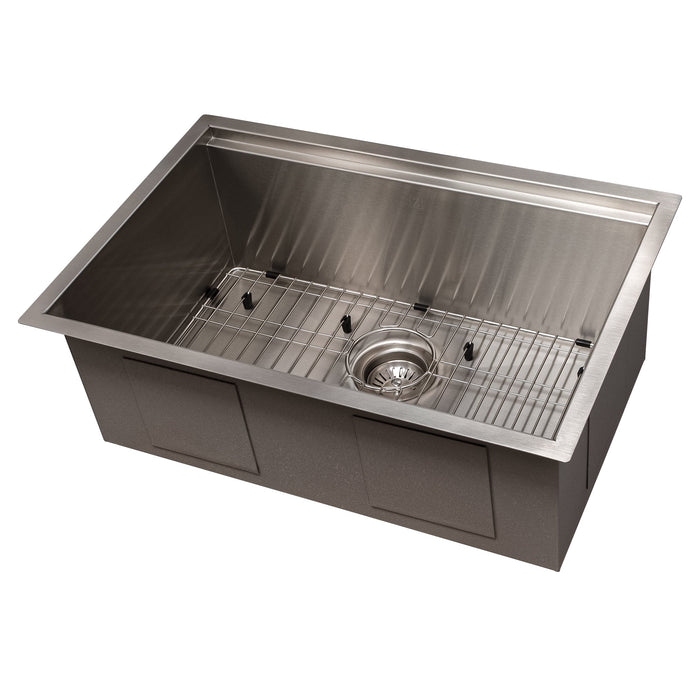 ZLINE Garmisch 27 in. Undermount Single Bowl Stainless Steel Kitchen Sink with Bottom Grid and Accessories (SLS-27)