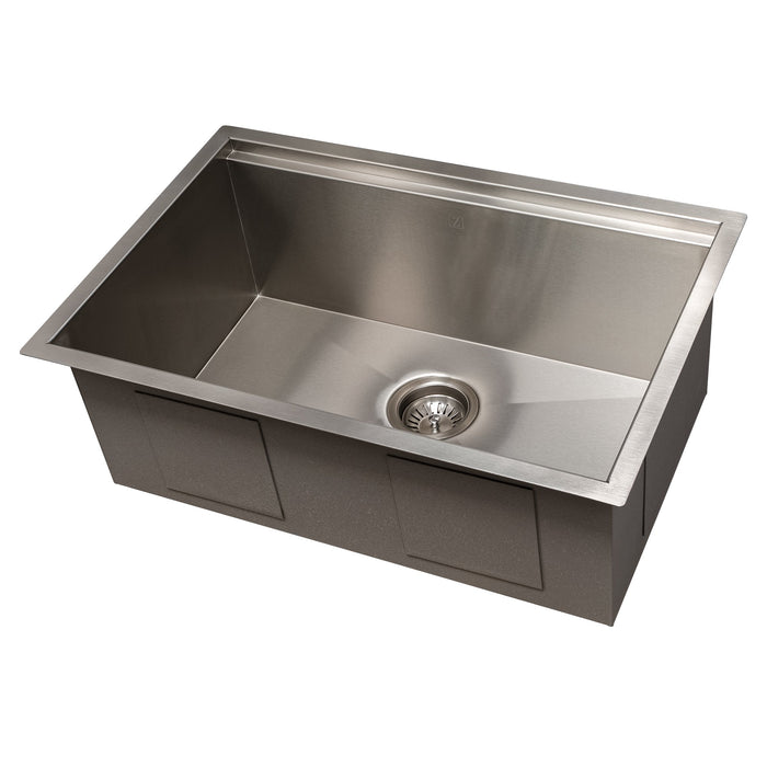 ZLINE Garmisch 27 in. Undermount Single Bowl Stainless Steel Kitchen Sink with Bottom Grid and Accessories (SLS-27)