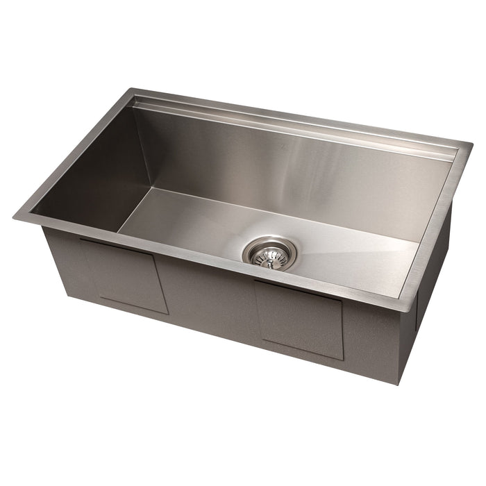 ZLINE Garmisch 30 in. Undermount Single Bowl Stainless Steel Kitchen Sink with Bottom Grid and Accessories (SLS-30)