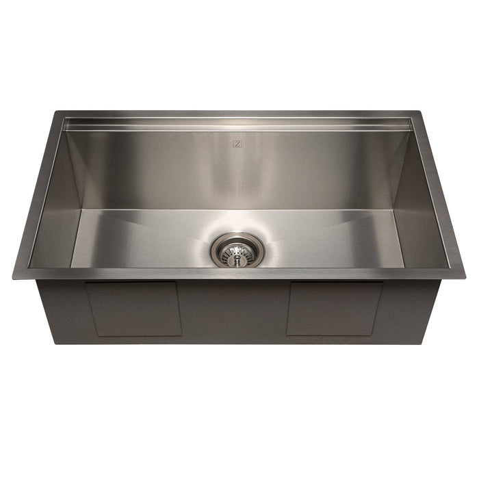 ZLINE Garmisch 30 in. Undermount Single Bowl Stainless Steel Kitchen Sink with Bottom Grid and Accessories (SLS-30)