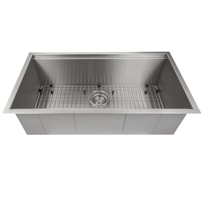 ZLINE Garmisch 33 in. Undermount Single Bowl Stainless Steel Kitchen Sink with Bottom Grid and Accessories (SLS-33)