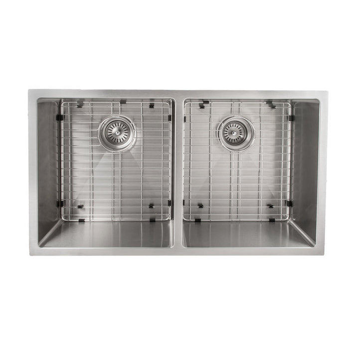 ZLINE Anton 33 in. Undermount Double Bowl Stainless Steel Kitchen Sink with Bottom Grid (SR50D-33)