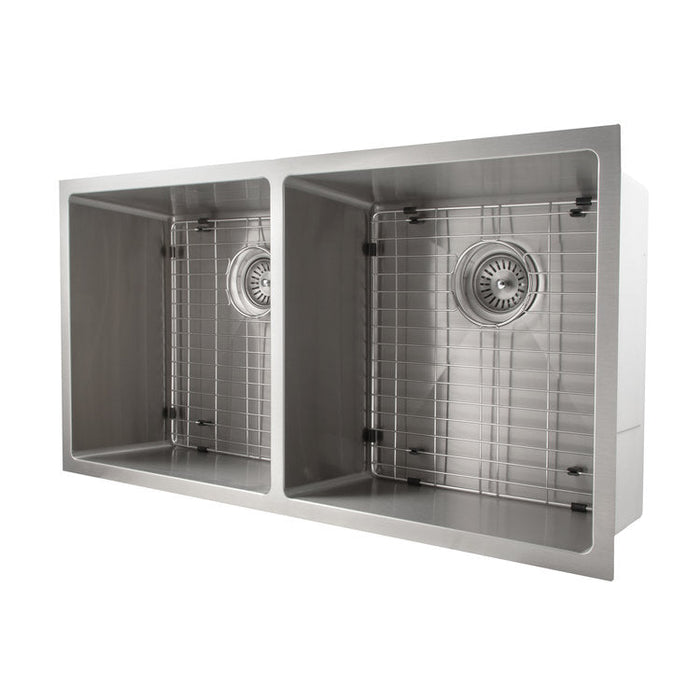 ZLINE Anton 36 in. Undermount Double Bowl Stainless Steel Kitchen Sink with Bottom Grid (SR50D-36)