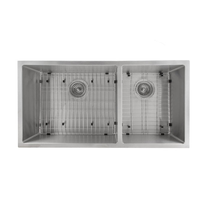 ZLINE Chamonix 36 in. Undermount Double Bowl Stainless Steel Kitchen Sink with Bottom Grid (SR60D-36)