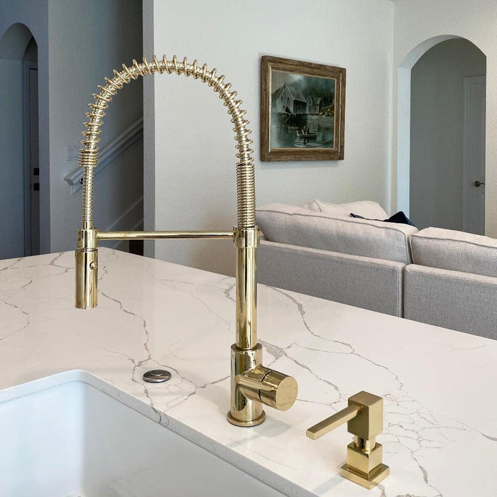 ZLINE Sierra Pull Down Spring Kitchen Faucet in Polished Gold (SRA-KF-PG)