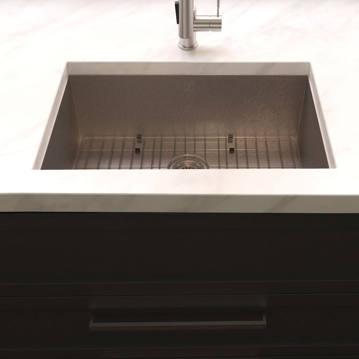 ZLINE Meribel 23 in. Undermount Single Bowl Scratch Resistant Stainless Steel Kitchen Sink with Bottom Grid (SRS-23S)