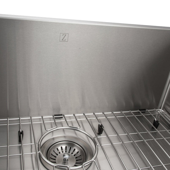 ZLINE Meribel 30 in. Undermount Single Bowl Stainless Steel Kitchen Sink with Bottom Grid (SRS-30)