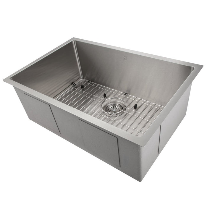 ZLINE Meribel 30 in. Undermount Single Bowl Stainless Steel Kitchen Sink with Bottom Grid (SRS-30)