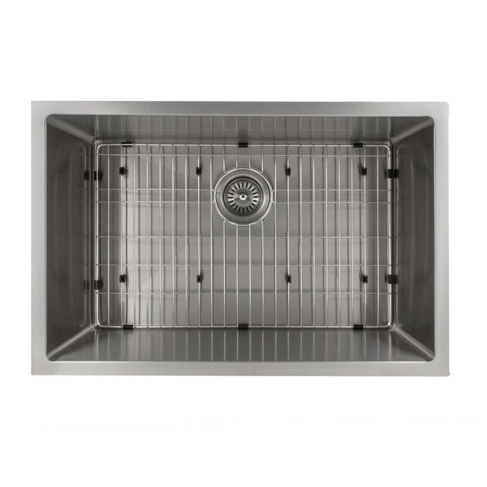 ZLINE Meribel 30 in. Undermount Single Bowl Stainless Steel Kitchen Sink with Bottom Grid (SRS-30)