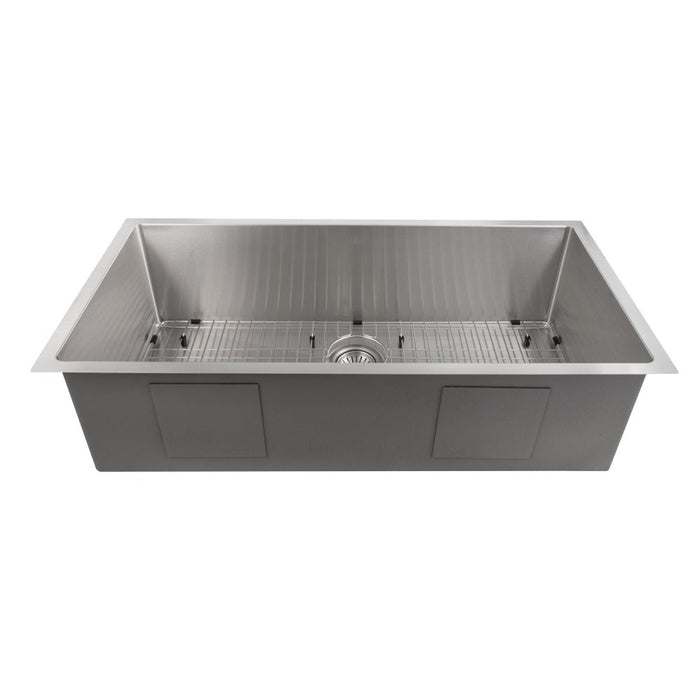 ZLINE Meribel 33 in. Undermount Single Bowl Stainless Steel Kitchen Sink with Bottom Grid (SRS-33)