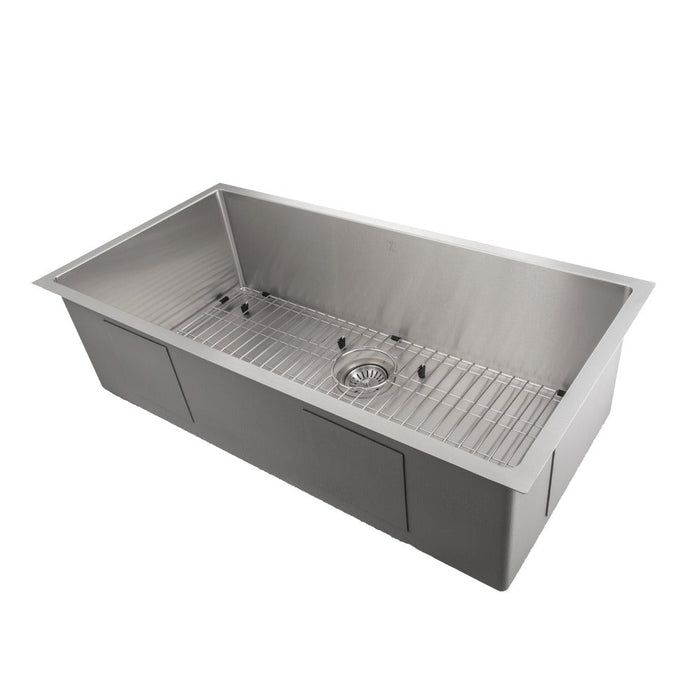 ZLINE Meribel 33 in. Undermount Single Bowl Stainless Steel Kitchen Sink with Bottom Grid (SRS-33)