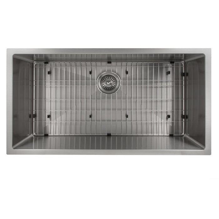 ZLINE Meribel 36 in. Undermount Single Bowl Stainless Steel Kitchen Sink with Bottom Grid (SRS-36)