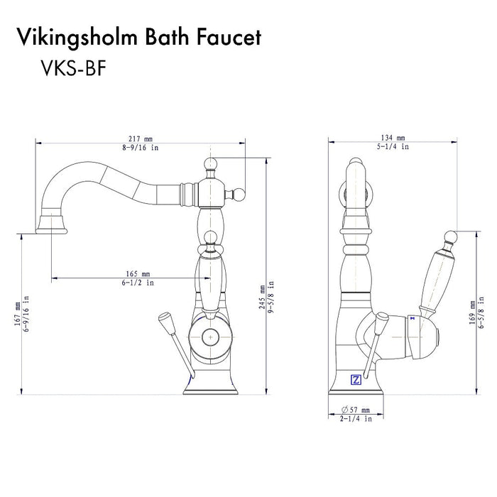 ZLINE Vikingsholm Single Handle Bath Faucet in Chrome (VKS-BF-CH)