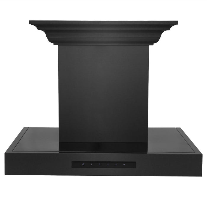 ZLINE Wall Mount Range Hood in Black Stainless Steel with Built-in CrownSound Bluetooth Speakers (BSKENCRN-BT)